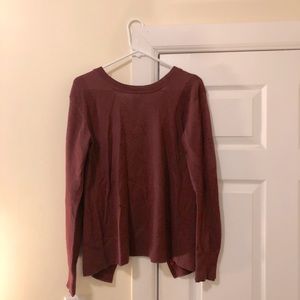 lululemon maroon knit open-back sweater